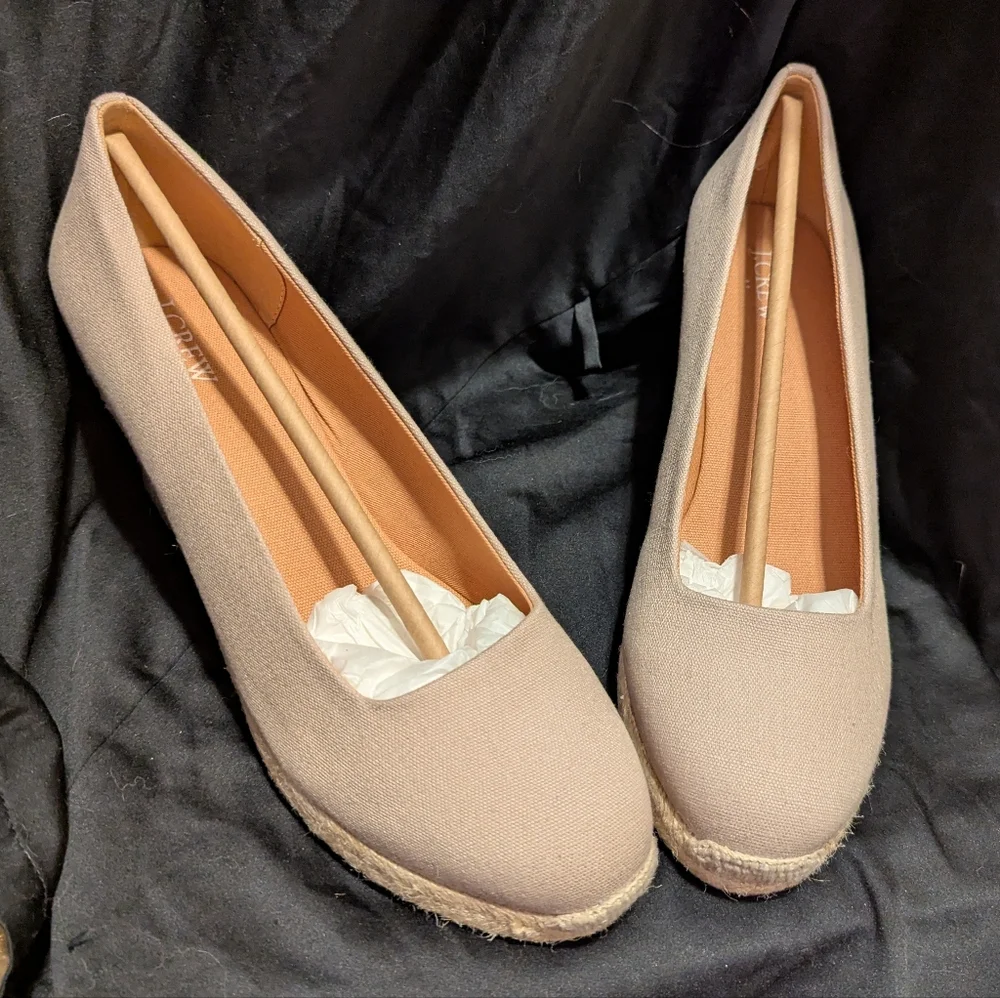 J. Crew Women's Tan Espadrille Wedges